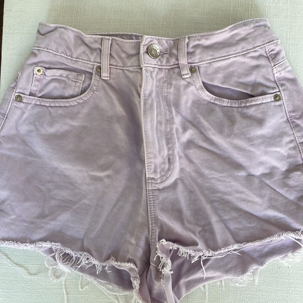 Garage Women's Purple Frayed festival Denim Shorts 25